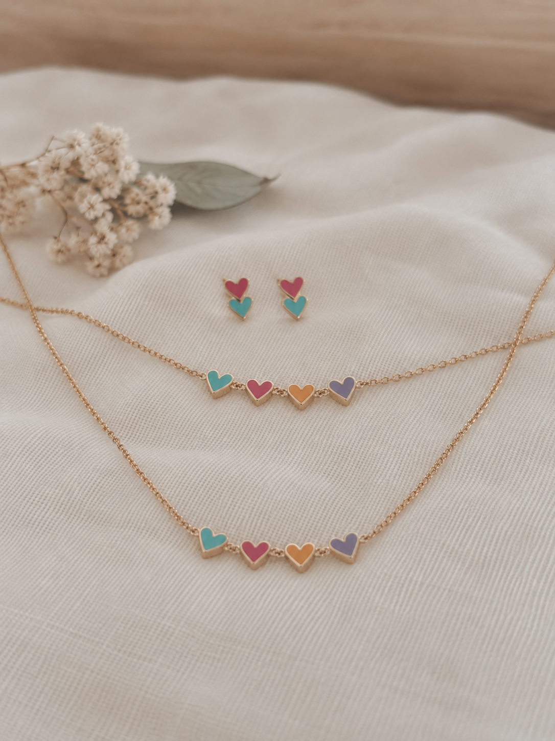 PARURE COEURS COLORÉS ROMY