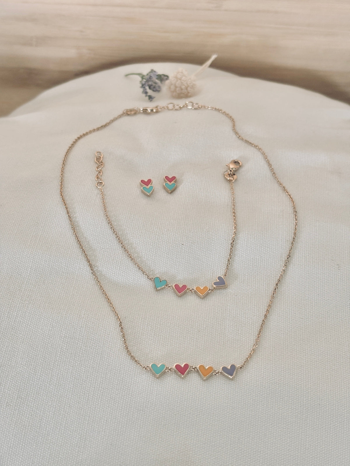PARURE COEURS COLORÉS ROMY