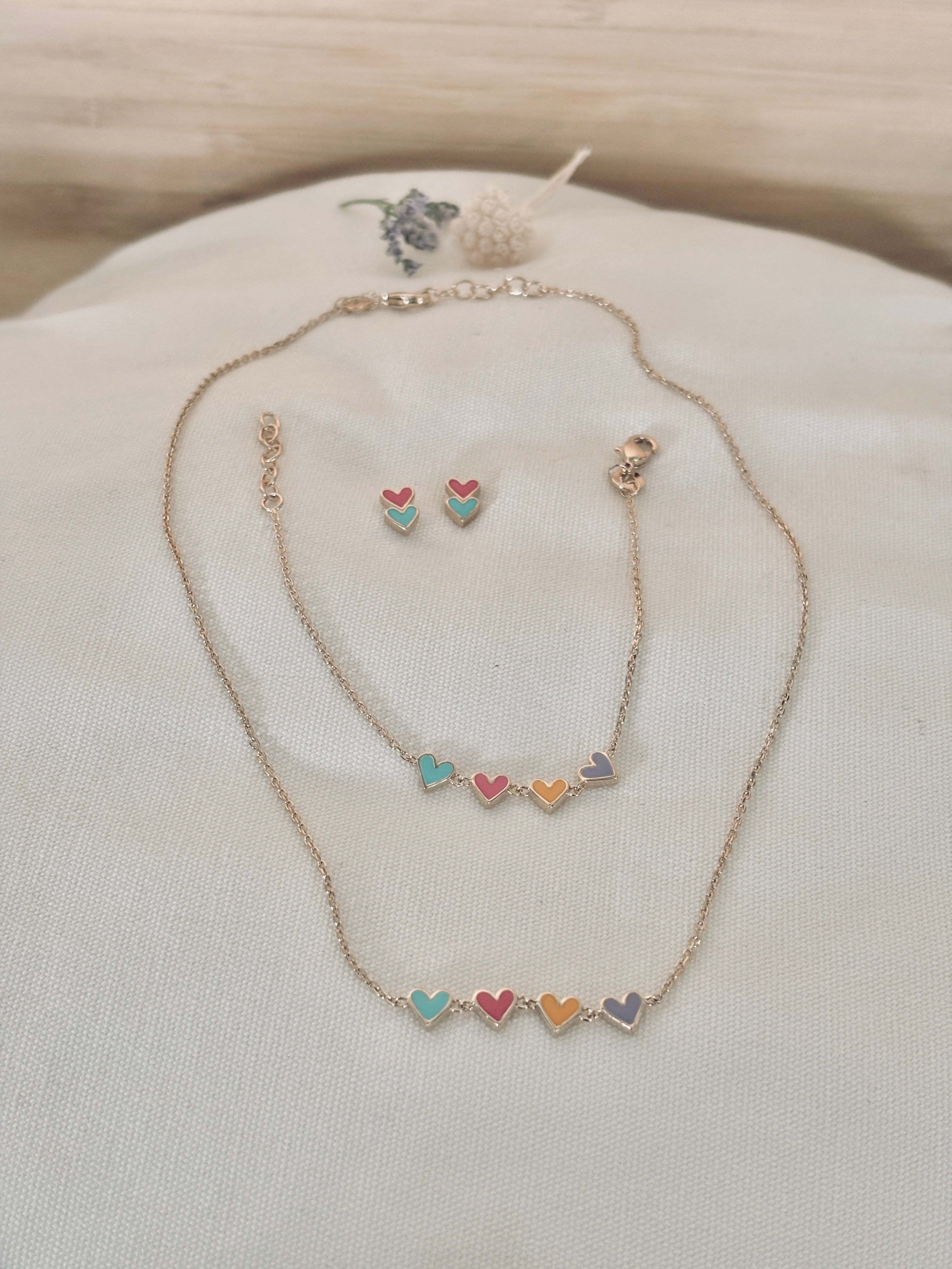 PARURE COEURS COLORÉS ROMY