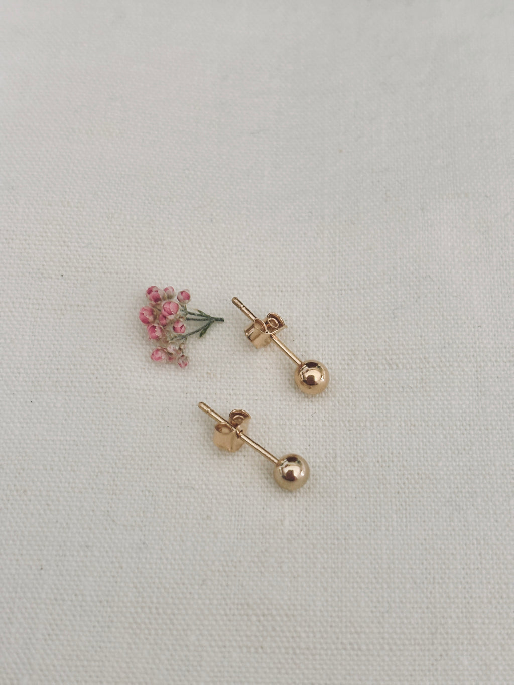 Boucles d'Oreilles Puces Boules Perle Plaqué Or