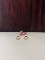 Boucles d'Oreilles Puces Boules Perle Plaqué Or