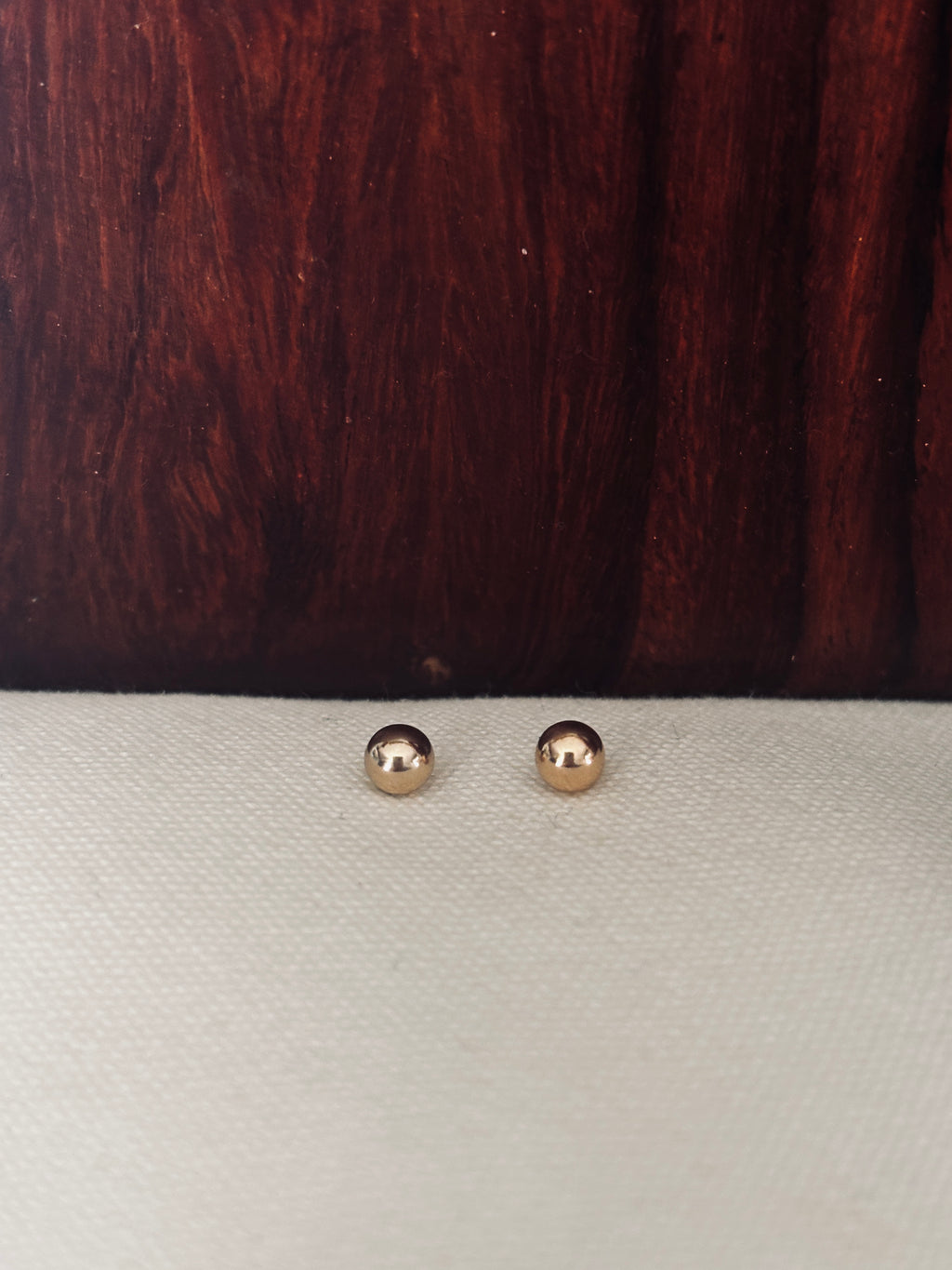 Boucles d'Oreilles Puces Boules Perle Plaqué Or