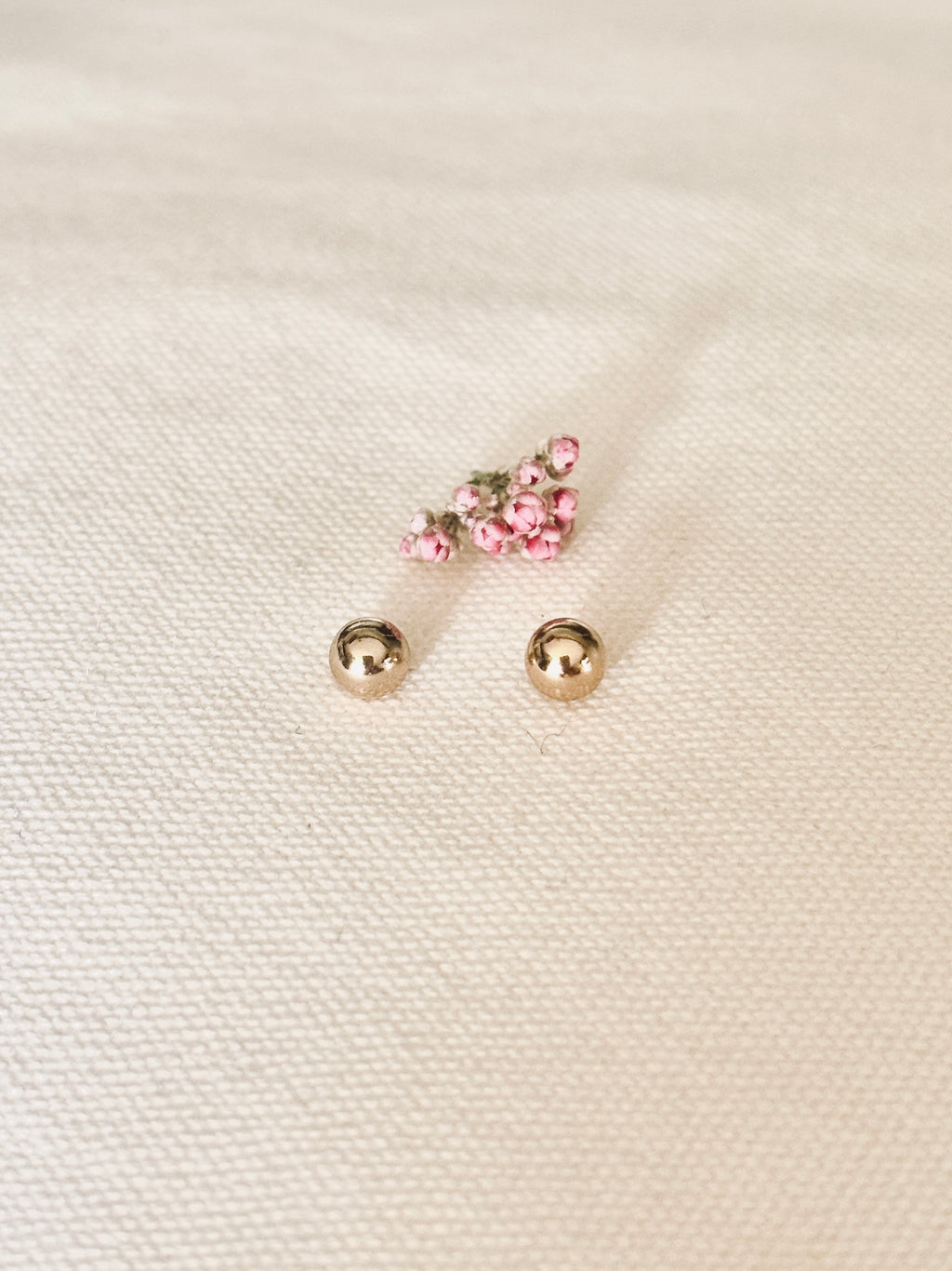Boucles d'Oreilles Puces Boules Perle Plaqué Or