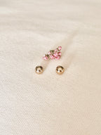 Boucles d'Oreilles Puces Boules Perle Plaqué Or