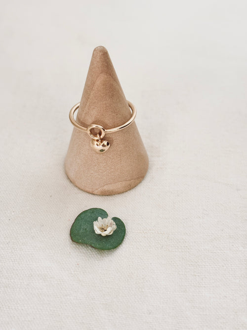 Bague Coeur Jade Plaqué Or