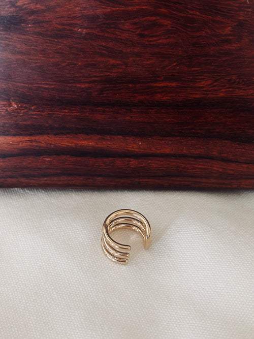 Bague D’Oreille 3 Rangs Eden Plaqué Or