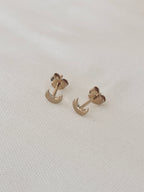 Boucles d'Oreilles Puces Lune Anaïs Plaqué Or