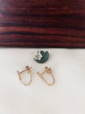 Boucles d'Oreilles Boules Chainette Alba Plaqué Or