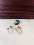 Boucles d'Oreilles Boules Chainette Alba Plaqué Or