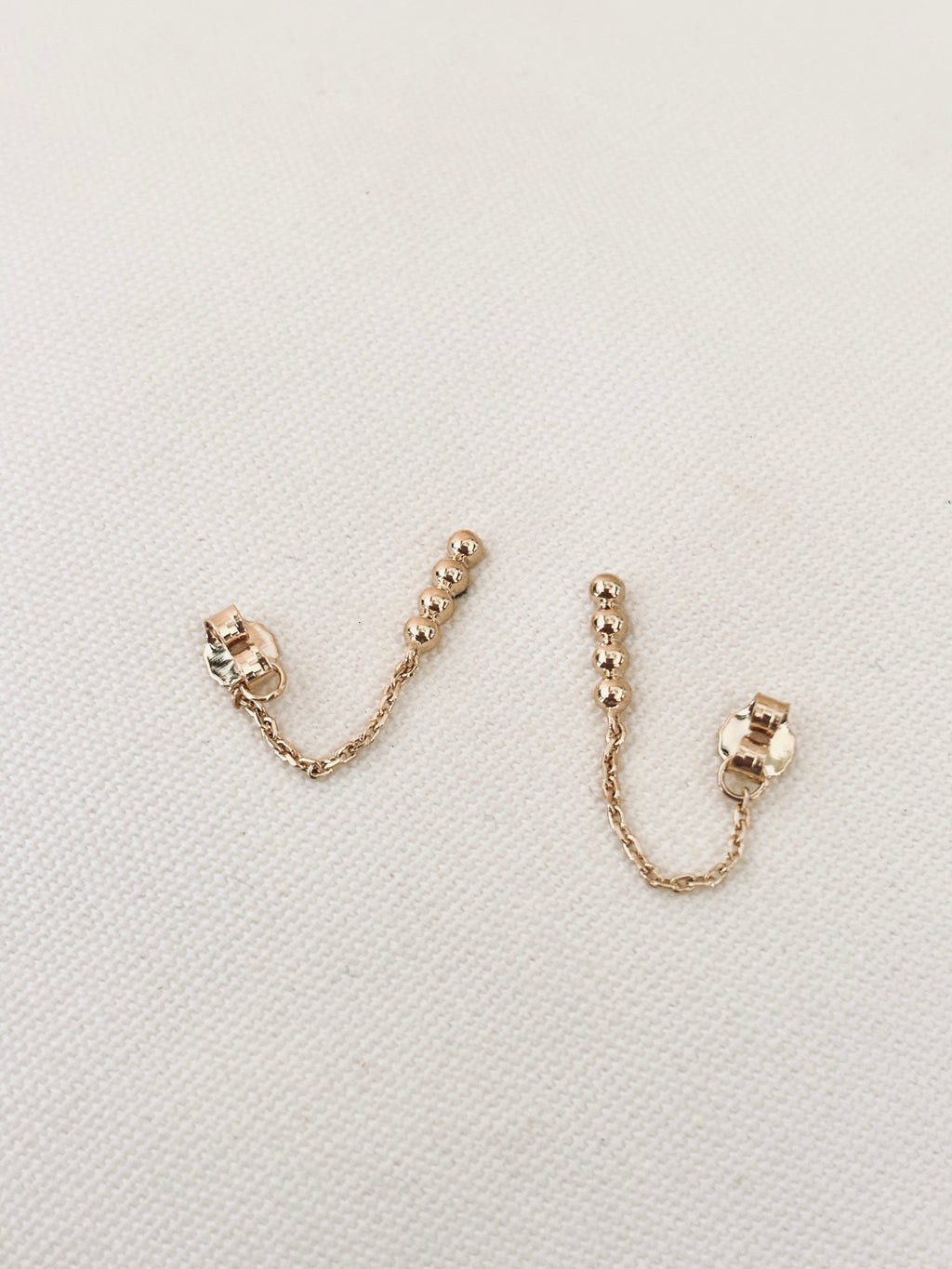 Boucles d'Oreilles Boules Chainette Alba Plaqué Or