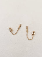 Boucles d'Oreilles Boules Chainette Alba Plaqué Or