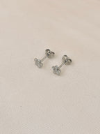 Boucles d'Oreilles Puces Fleurs Flora Argent