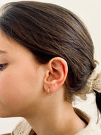 Boucles d'Oreilles Créoles Martelées Agathe Plaqué Or