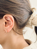 Boucles d'Oreilles Créoles Martelées Agathe Plaqué Or