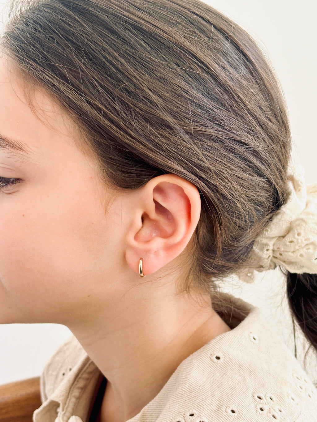 Boucles d'Oreilles Créoles Mini Hortense Plaqué Or