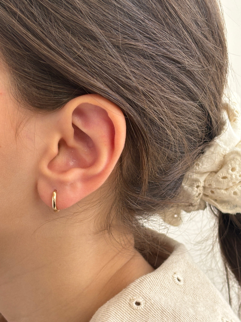 Boucles d'Oreilles Créoles Mini Hortense Plaqué Or