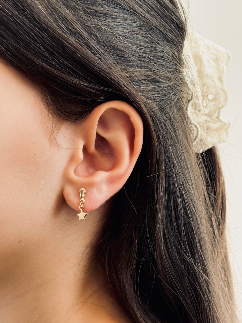 Boucles d'Oreilles Etoiles Célestine Pendantes Plaqué Or