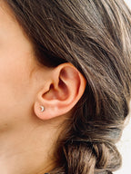 Boucles d'Oreilles Puces Lune Anaïs Argent
