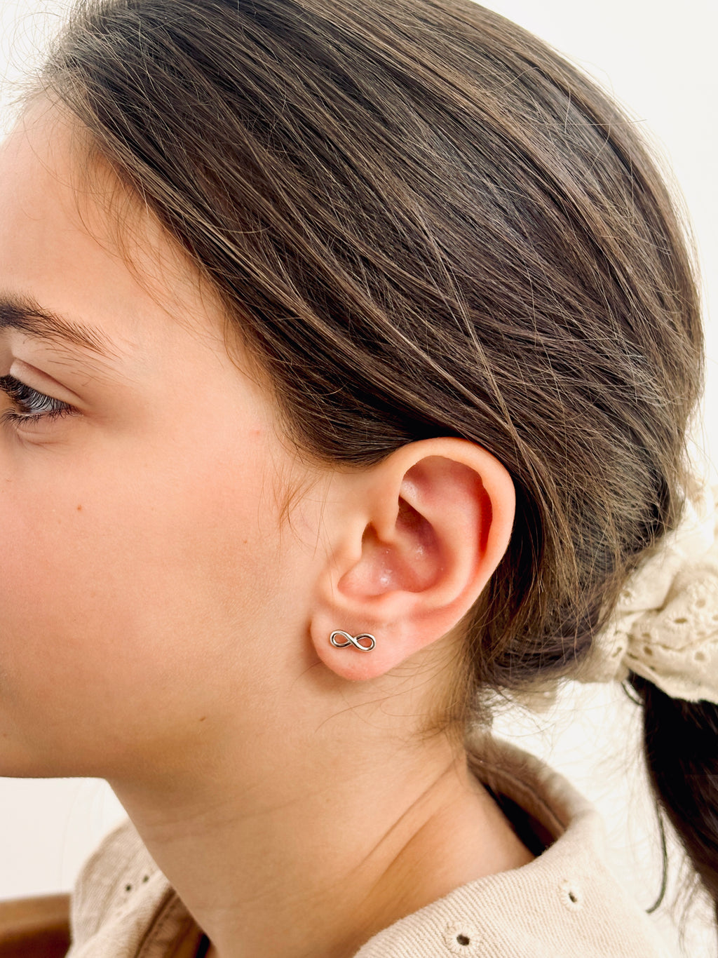 Boucles d'Oreilles Puces Infini Callie Argent