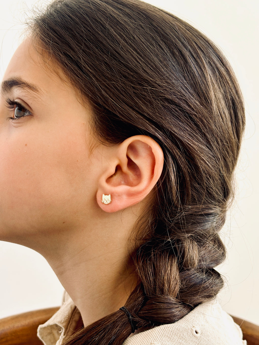 * Boucles d'Oreilles Puces Kitty Plaqué Or