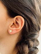 * Boucles d'Oreilles Puces Kitty Plaqué Or