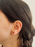 Boucles d'Oreilles Puces Coccinelle Adèle Plaqué Or