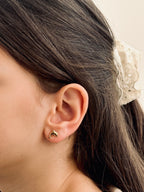 Boucles d'Oreilles Puces Dauphin Martin Plaqué Or
