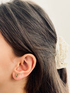 Boucles d'Oreilles Puces Double coeur Noémie Plaqué Or