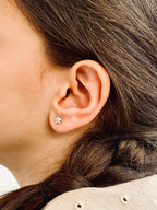 Boucles d'Oreilles Puces Fleurs Flora Argent