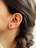 Boucles d'Oreilles Puces Fraise Inès Plaqué Or