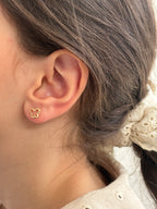 Boucles d'Oreilles Puces Papillon Ajouré Suzon Plaqué Or
