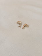 Boucles d'Oreilles Puces Dauphin Martin Plaqué Or