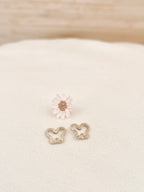 Boucles d'Oreilles Puces Papillon Ajouré Suzon Plaqué Or