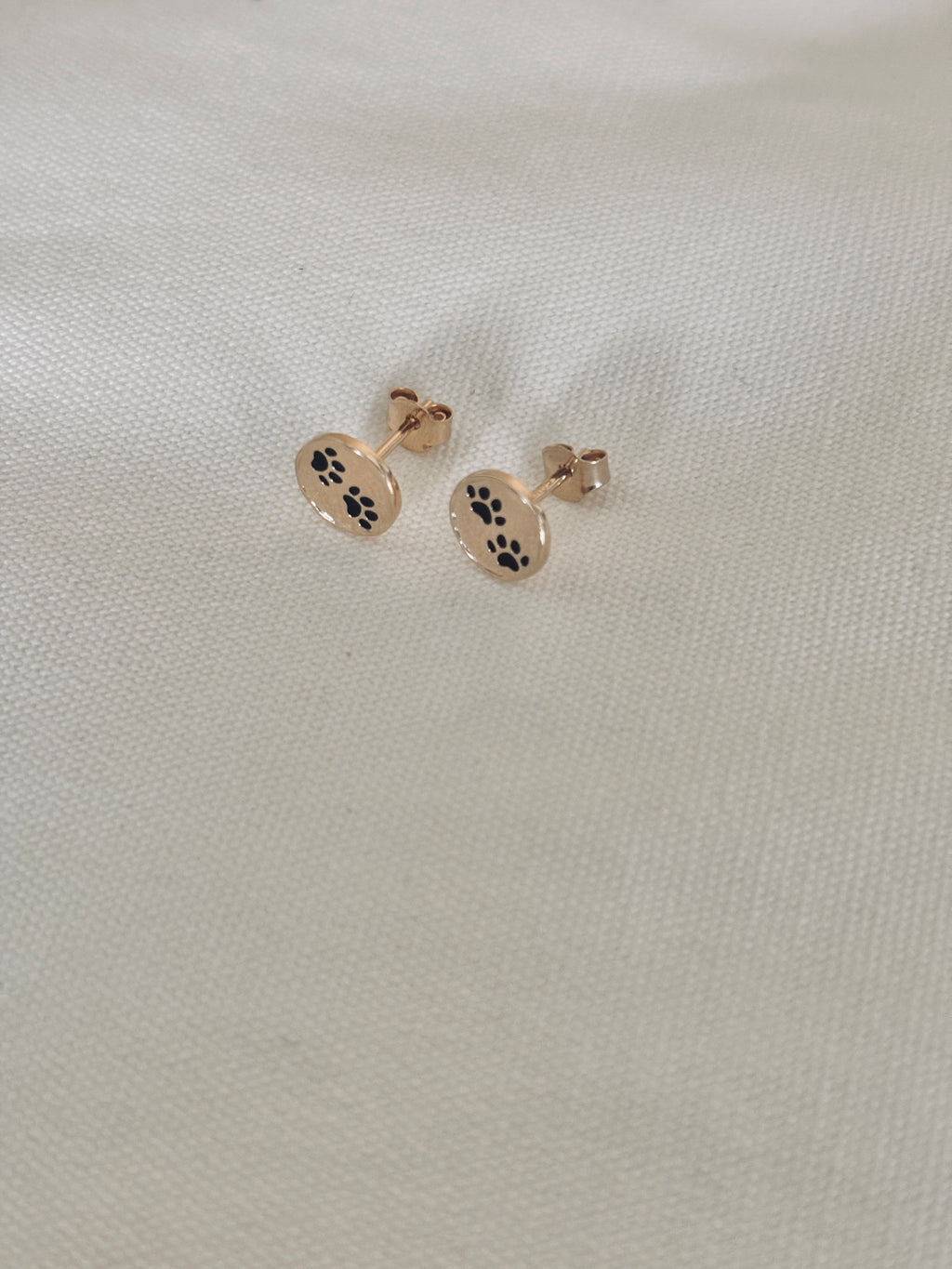 Boucles d'Oreilles Puces Patte De Chien Rita Plaqué Or