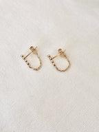 Boucles d'Oreilles Boules Chainette Alba Plaqué Or