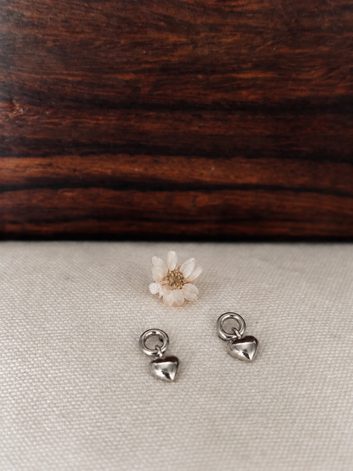 Boucles d'Oreilles Coeur Pendantes Jade Argent