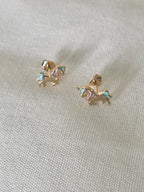 Boucles d'Oreilles Puces Licorne Lise Plaqué Or