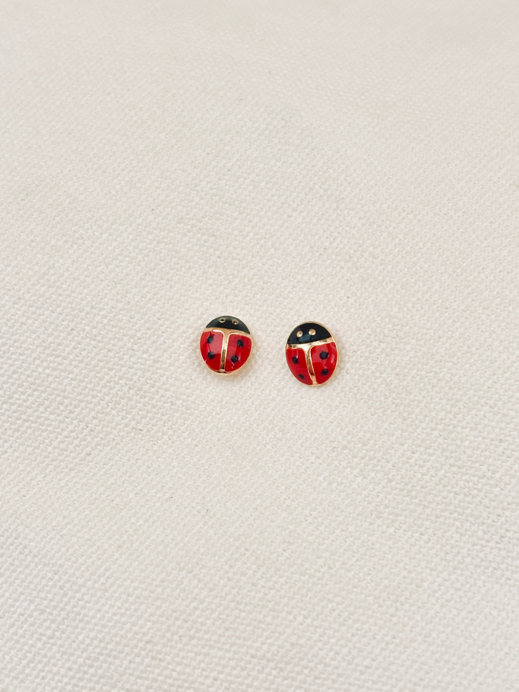 Boucles d'Oreilles Puces Coccinelle Adèle Plaqué Or