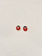 Boucles d'Oreilles Puces Coccinelle Adèle Plaqué Or