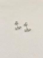 Boucles d'Oreilles Puces Double Coeur Noémie Argent