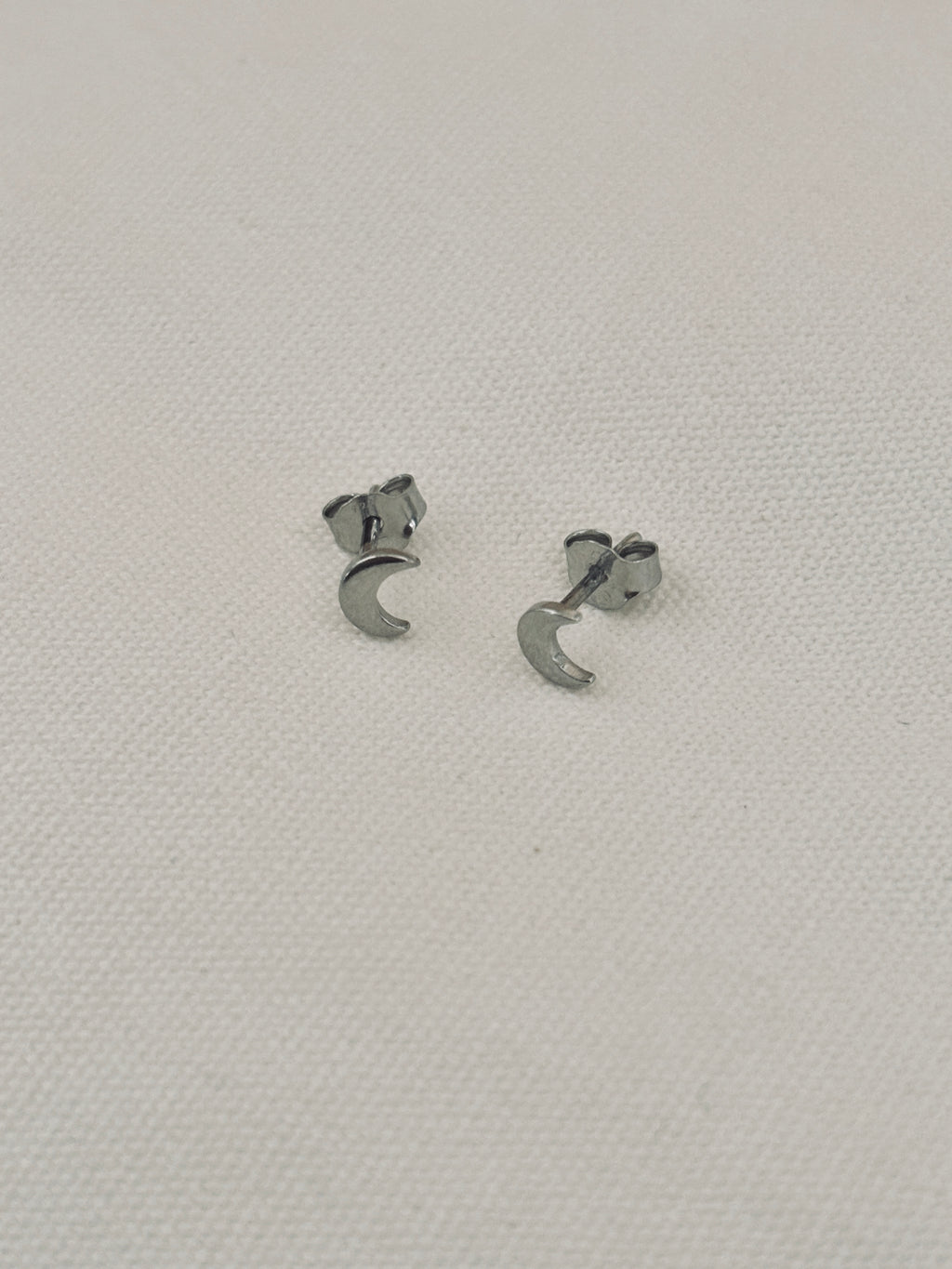 Boucles d'Oreilles Puces Lune Anaïs Argent