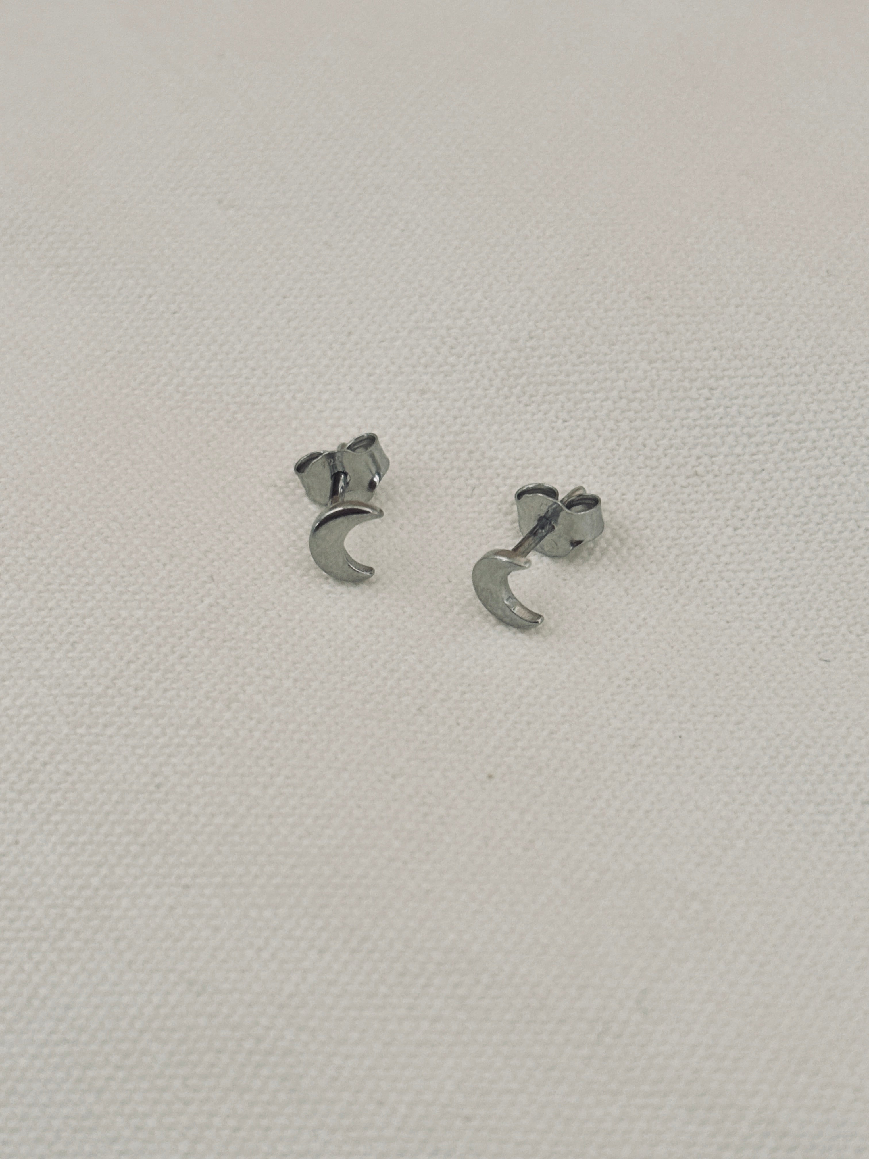 Boucles d'Oreilles Puces Lune Anaïs Argent