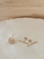 Boucles d'Oreilles Puces Barre Billy Plaqué Or