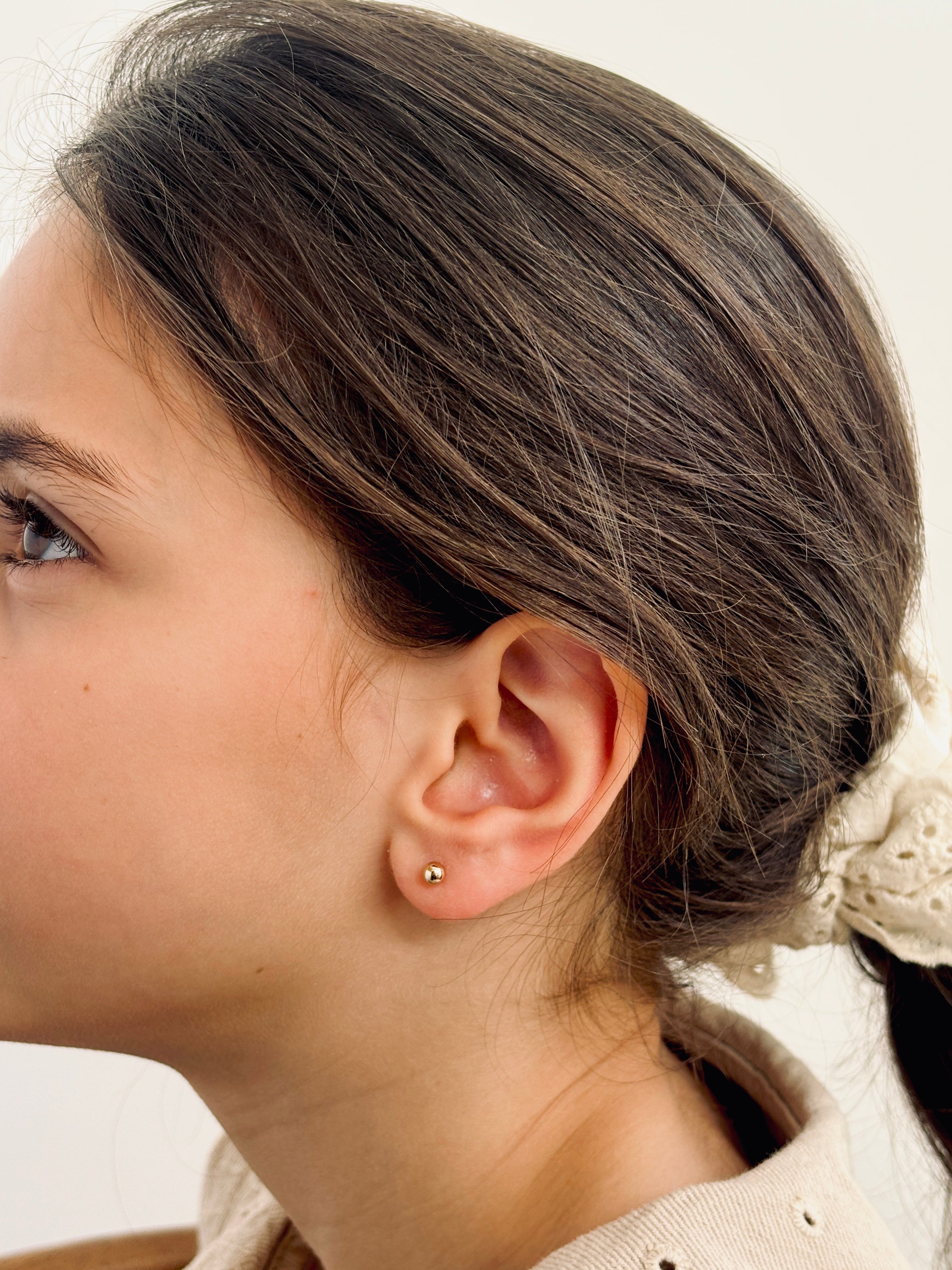Boucles d'Oreilles Puces Boules Perle Plaqué Or