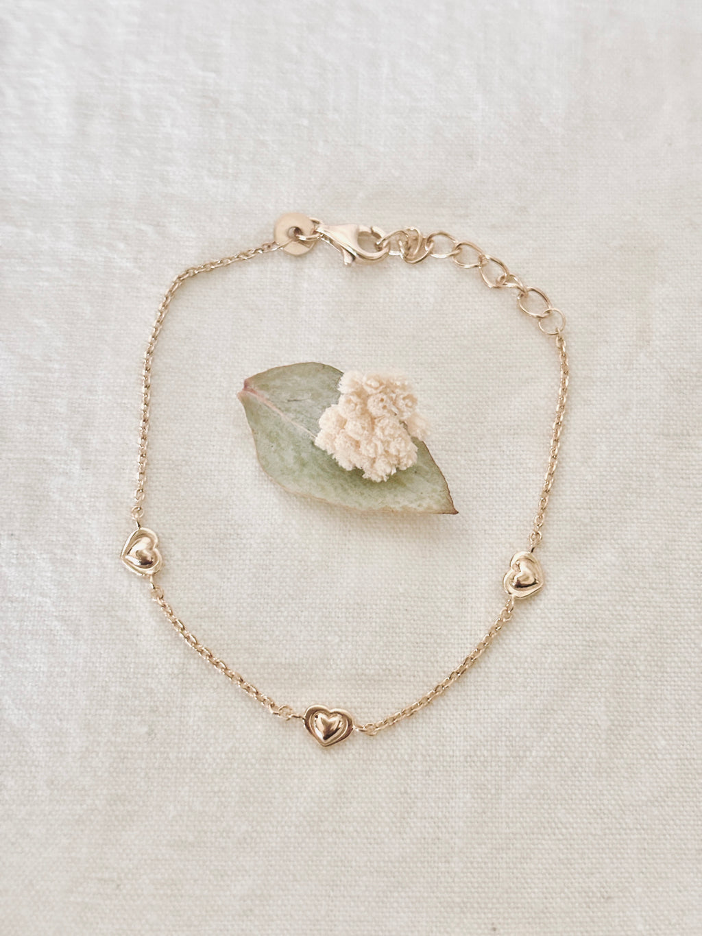 Bracelet Trois Cœurs Emilie Plaqué Or