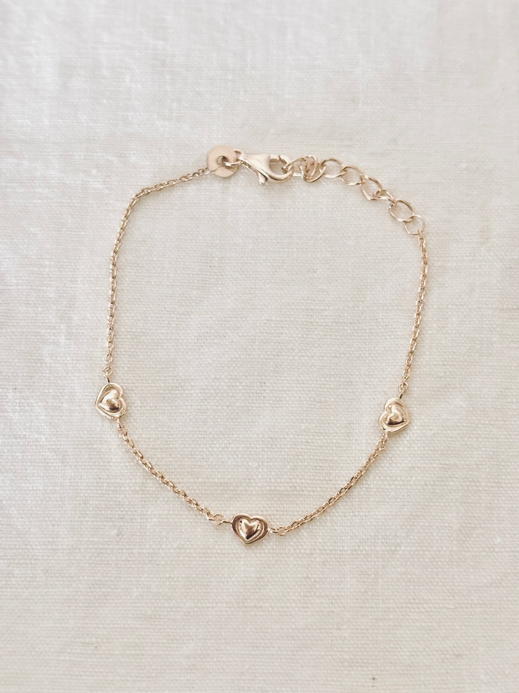 Bracelet Trois Cœurs Emilie Plaqué Or