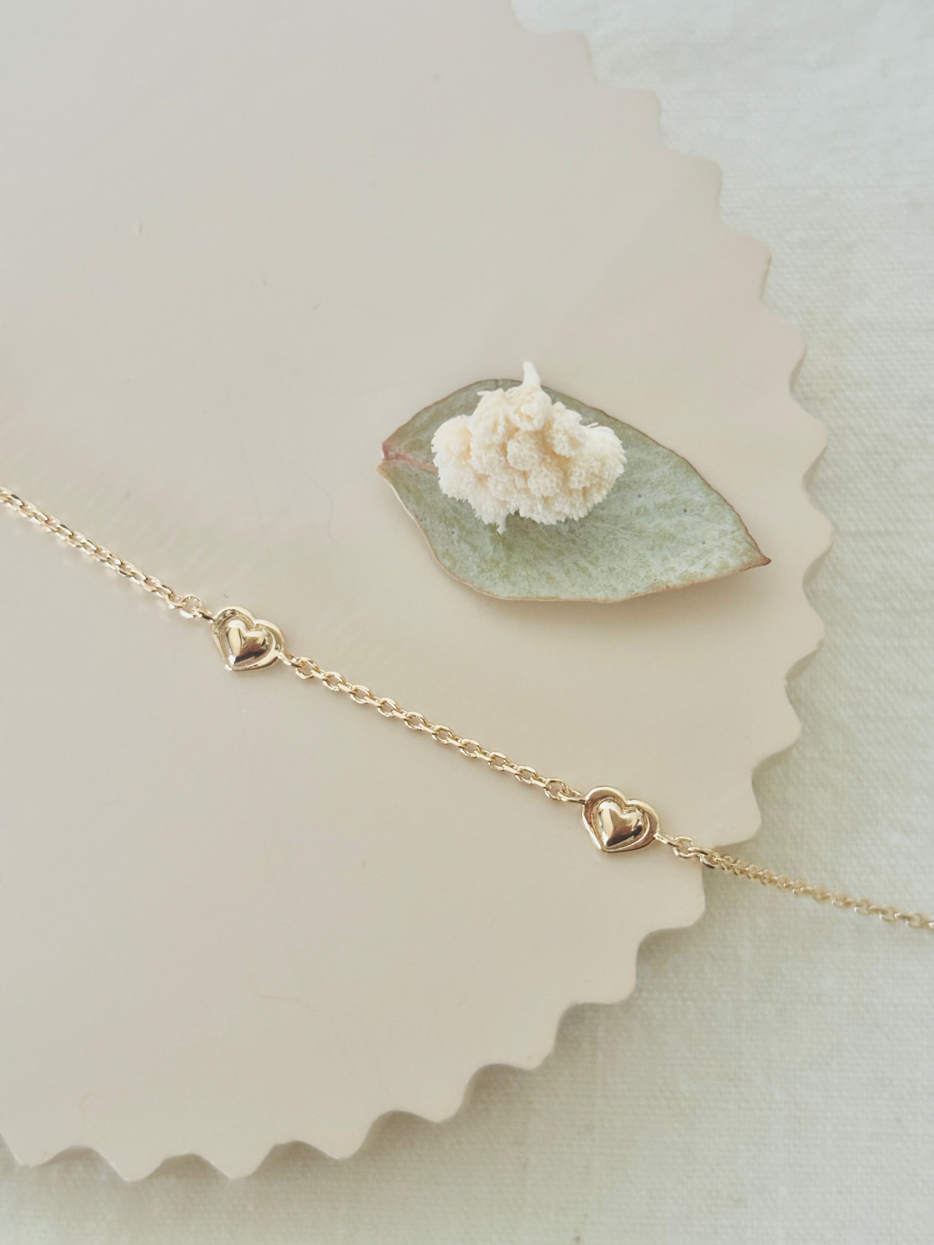 Bracelet Trois Cœurs Emilie Plaqué Or