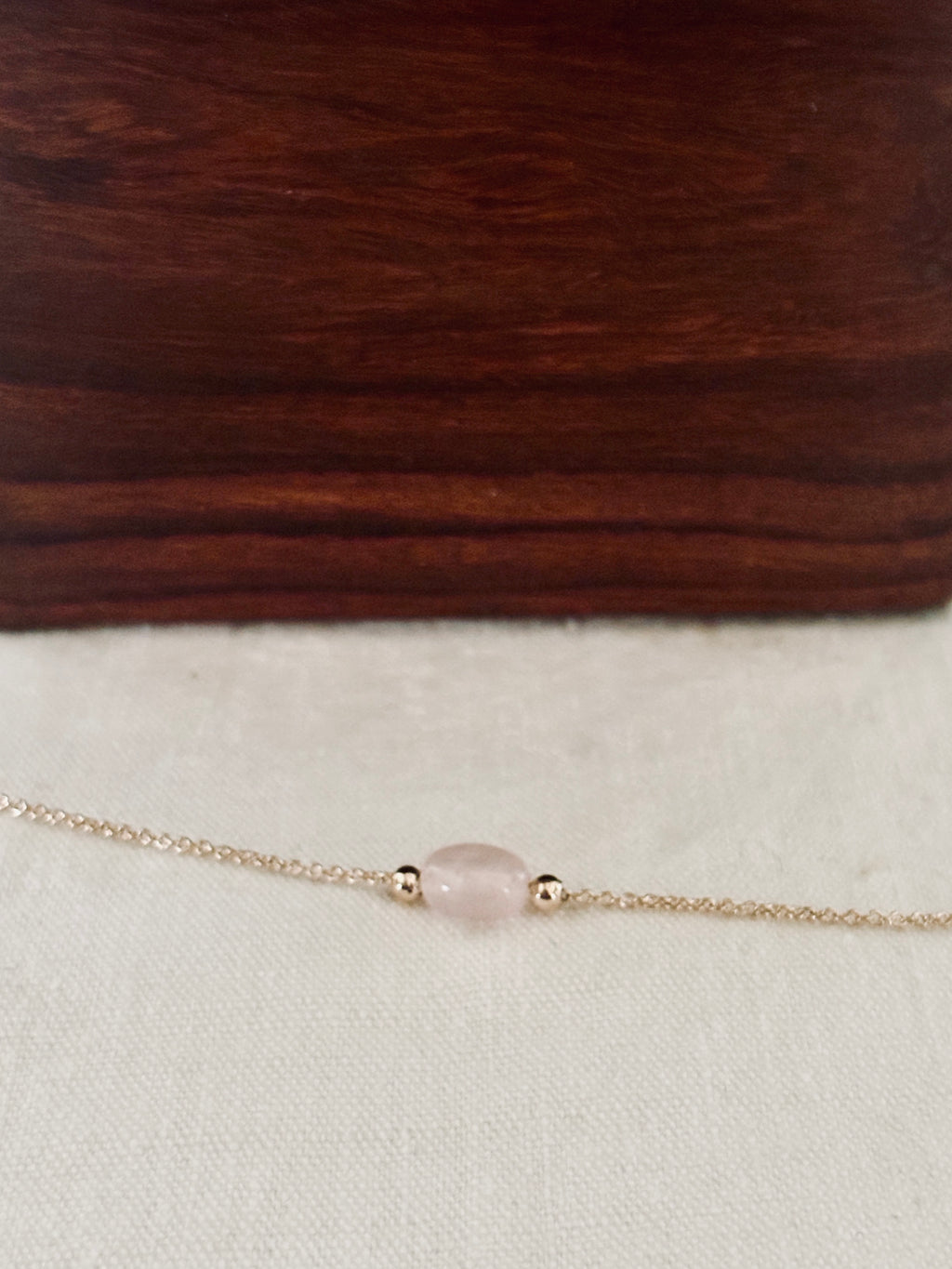 Bracelet Quartz Rose Faustine Plaqué Or
