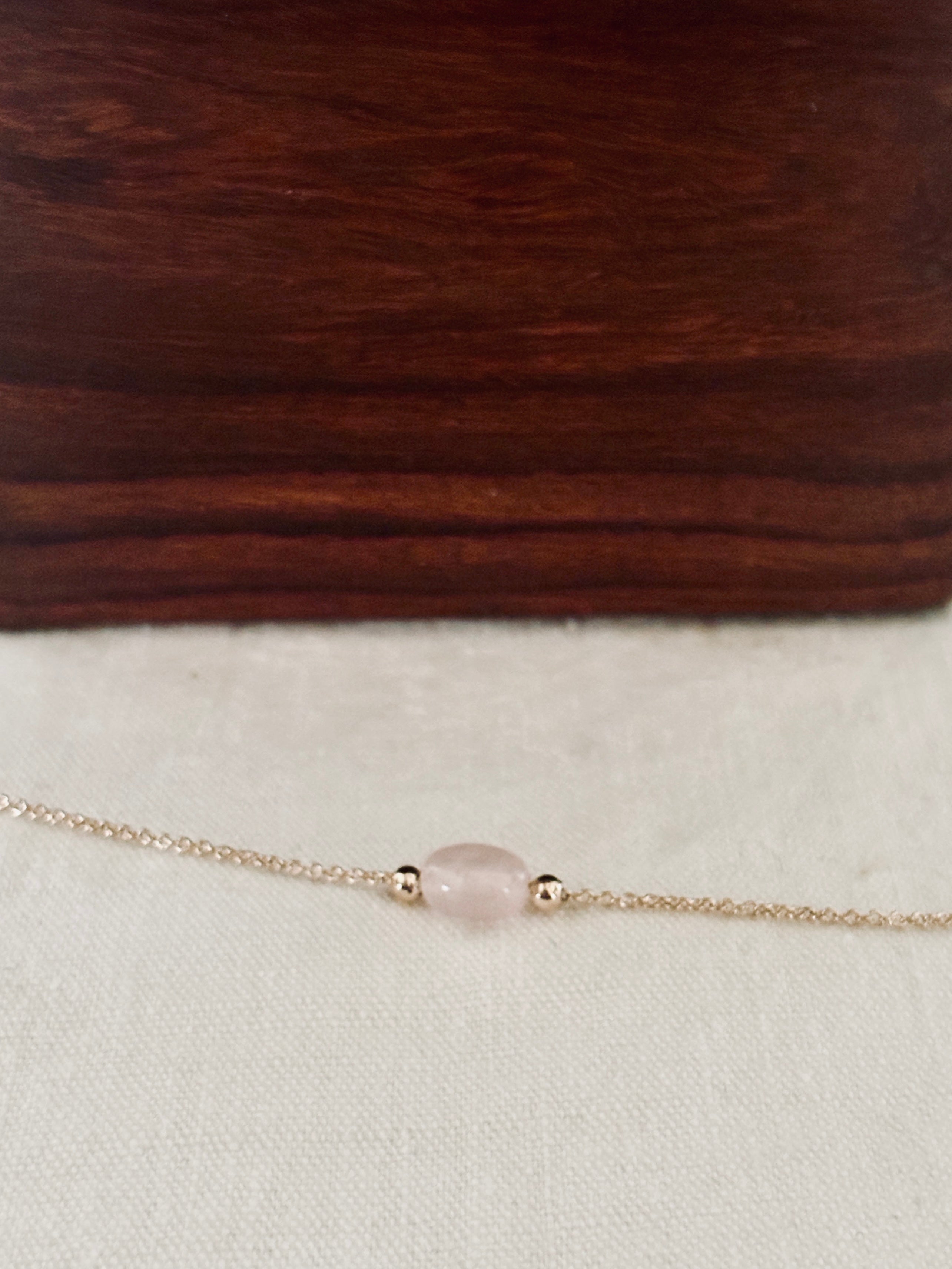 Bracelet Quartz Rose Faustine Plaqué Or