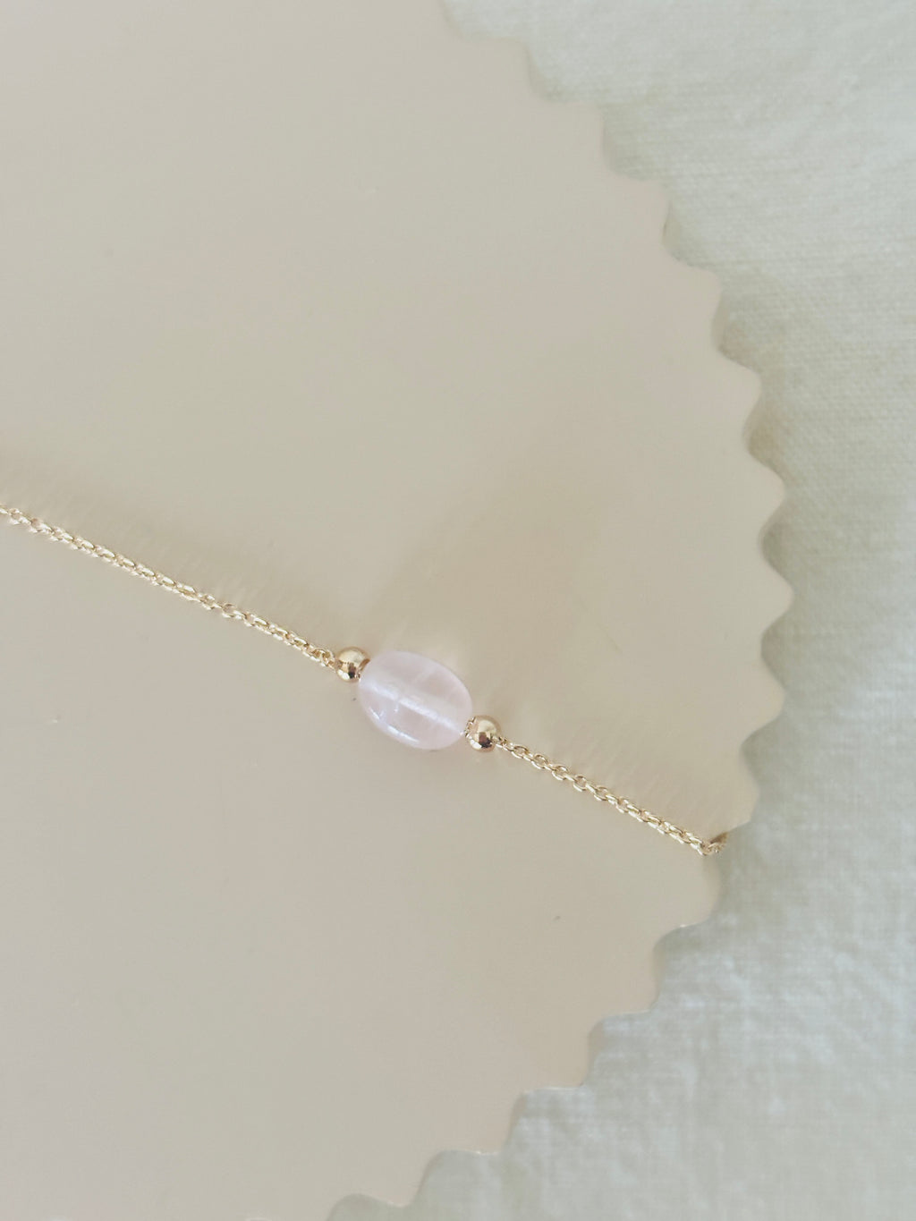 Bracelet Quartz Rose Faustine Plaqué Or